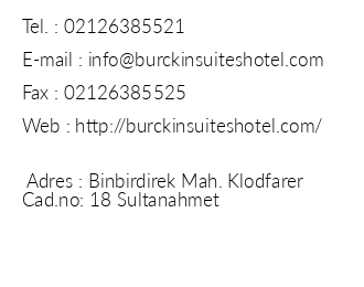 Burkin Suites Hotel iletiim bilgileri